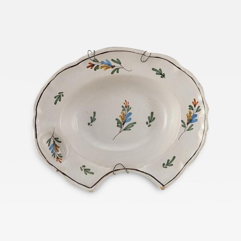 19th Century French Fa ence Shaving Bowl