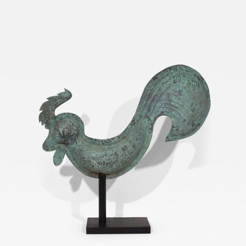 19th Century French Folk Art Copper Rooster Weathervane