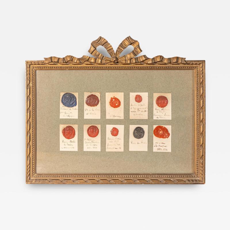 19th Century French Framed Collection of Seals and Stamps