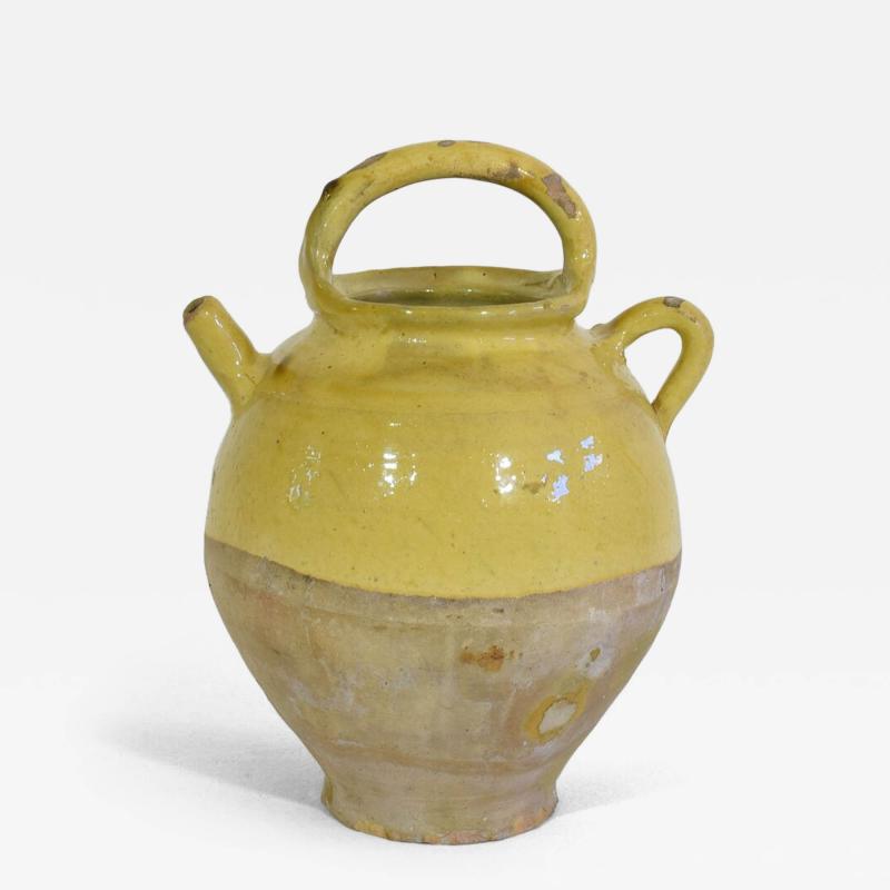 19th Century French Glazed Ceramic Jug or Water Cruche