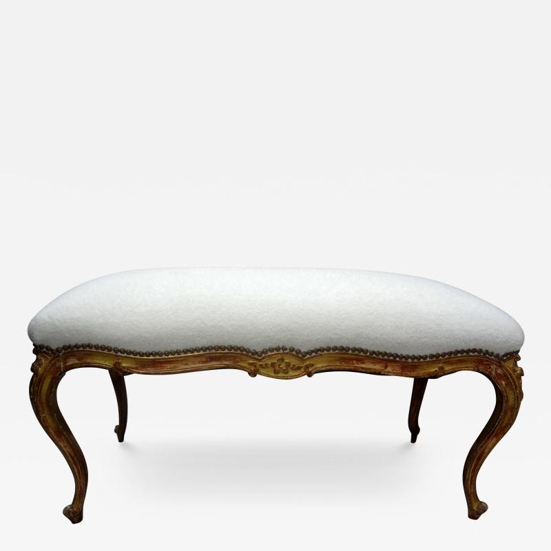 19th Century French Louis XV Style Giltwood Bench