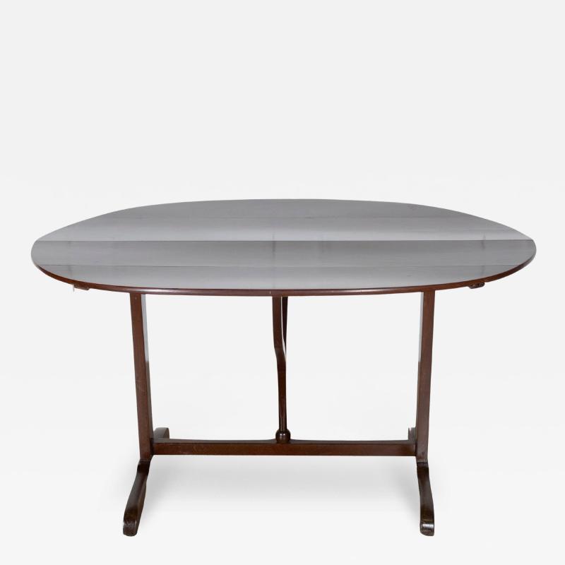19th Century French Mahogany Winegrower s Tilt Top Table from Burgundy
