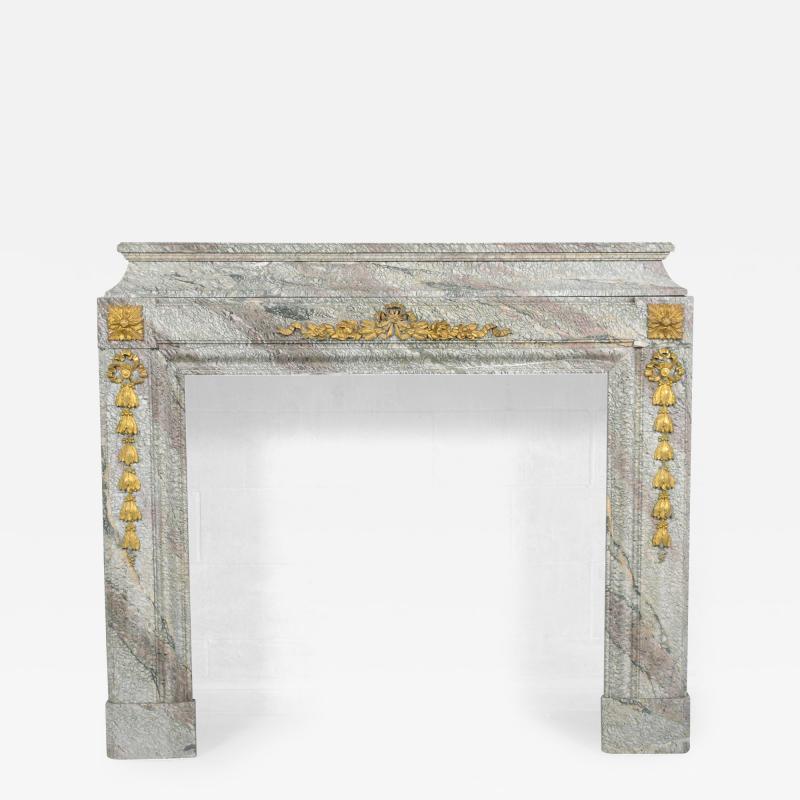 19th Century French Marble Brass Fireplace Restored Elegance for Your Home