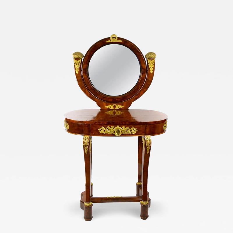 19th Century French Neoclassical Mahogany Vanity Ormolu Mounts