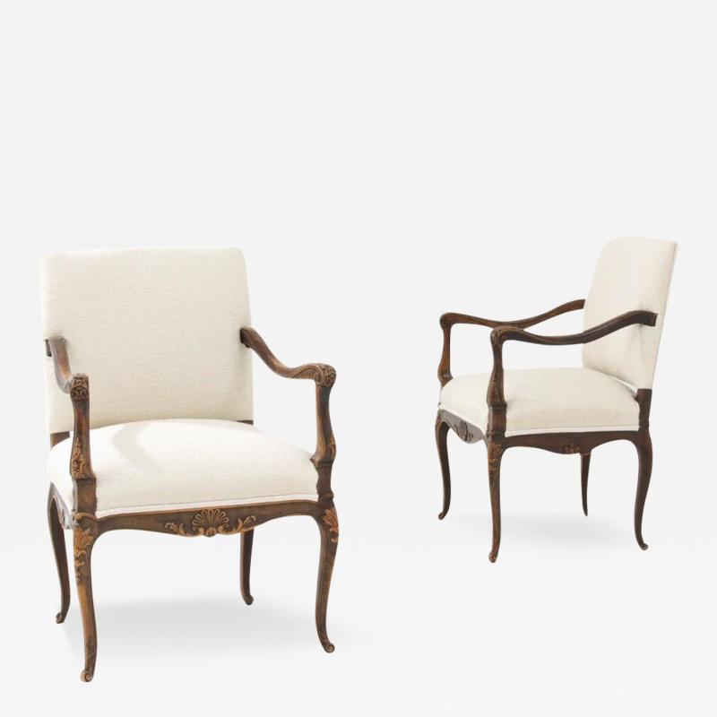 19th Century French Provincial Armchairs A Pair