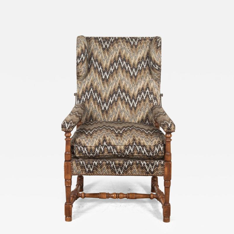 19th Century French Reclining Wingback Armchair