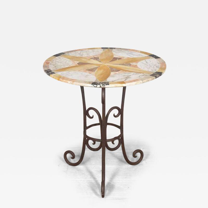 19th Century French Round Marble Top Table
