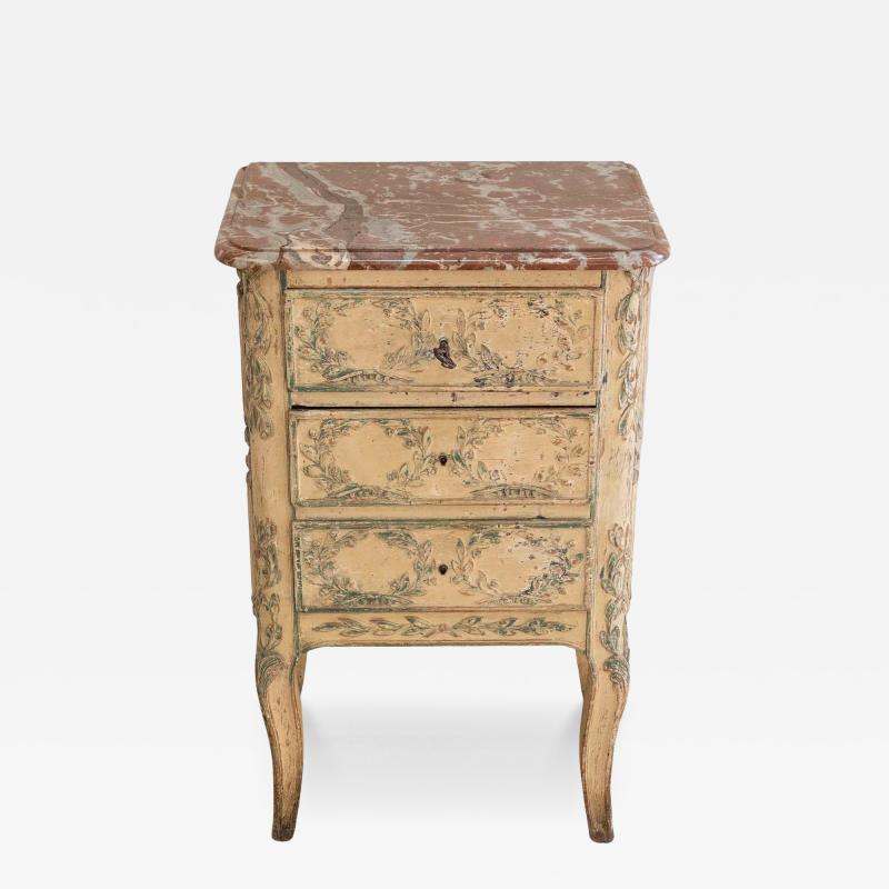 19th Century French Transition Style Half Chest of Drawers with Marble Top