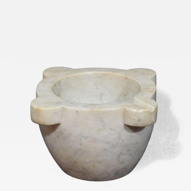 19th Century French White Marble Mortar