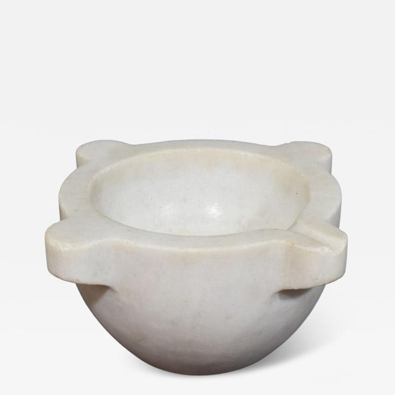 19th Century French White Marble Mortar
