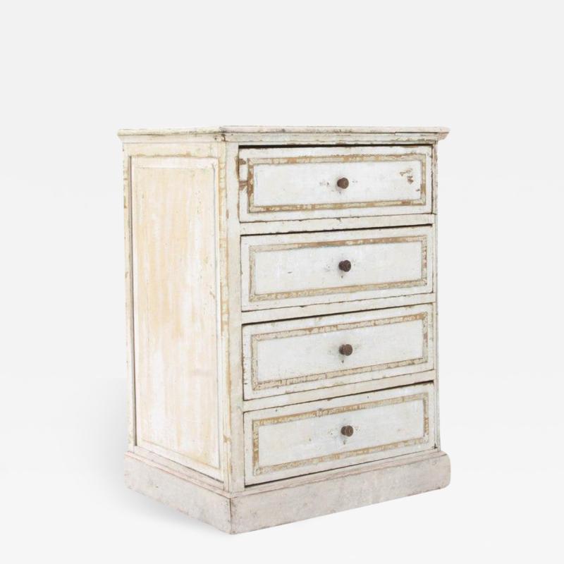 19th Century French White Patinated Chest of Drawers