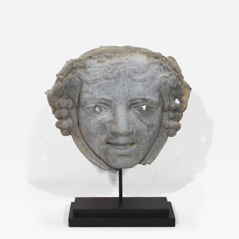 19th Century French Zinc Head Ornament Belle poque Style Circa 1850