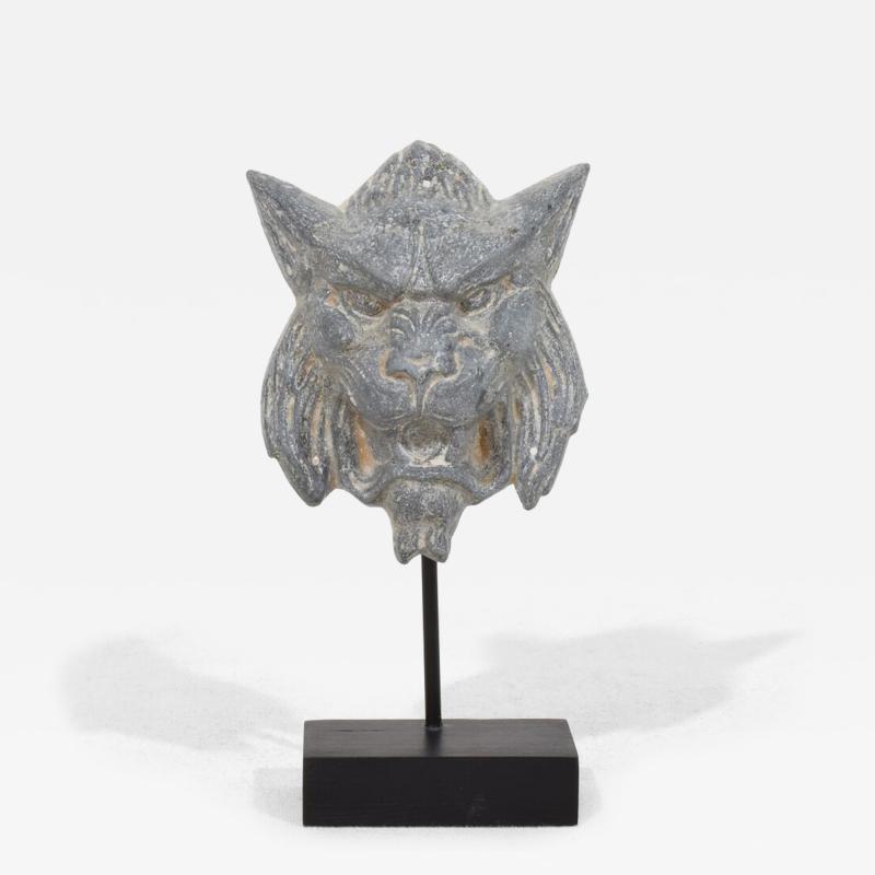 19th Century French Zinc Mythical Lion Wolf Head Fragment