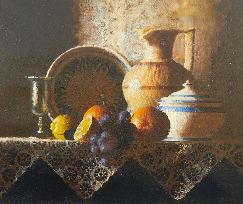 19th Century Gilt Wood Framed Oil Canvas Painting