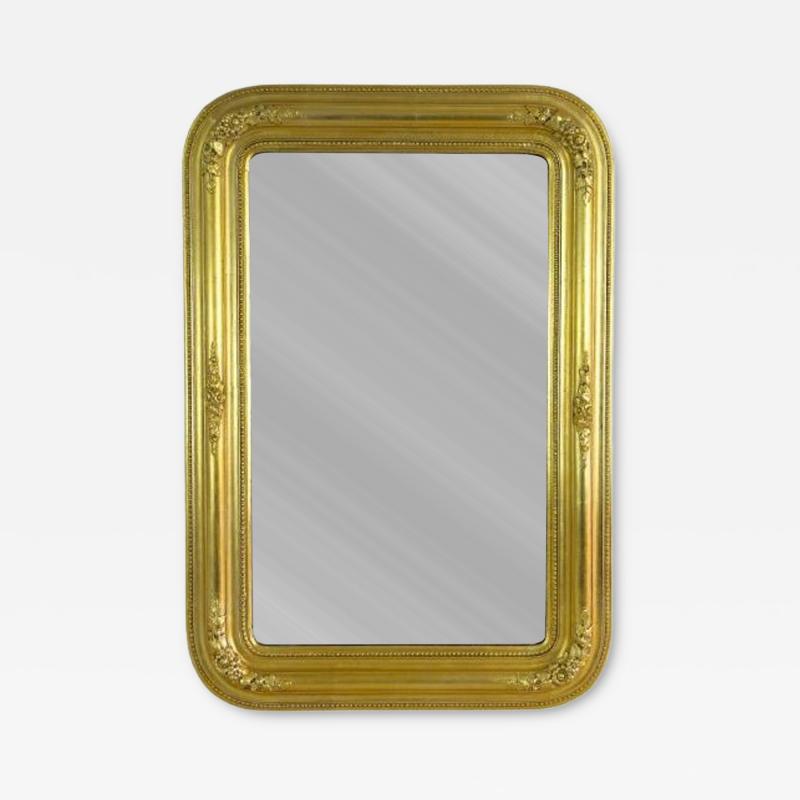 19th Century Golden Biedermeier Wall Mirror With Floral Design Austria ca 1840