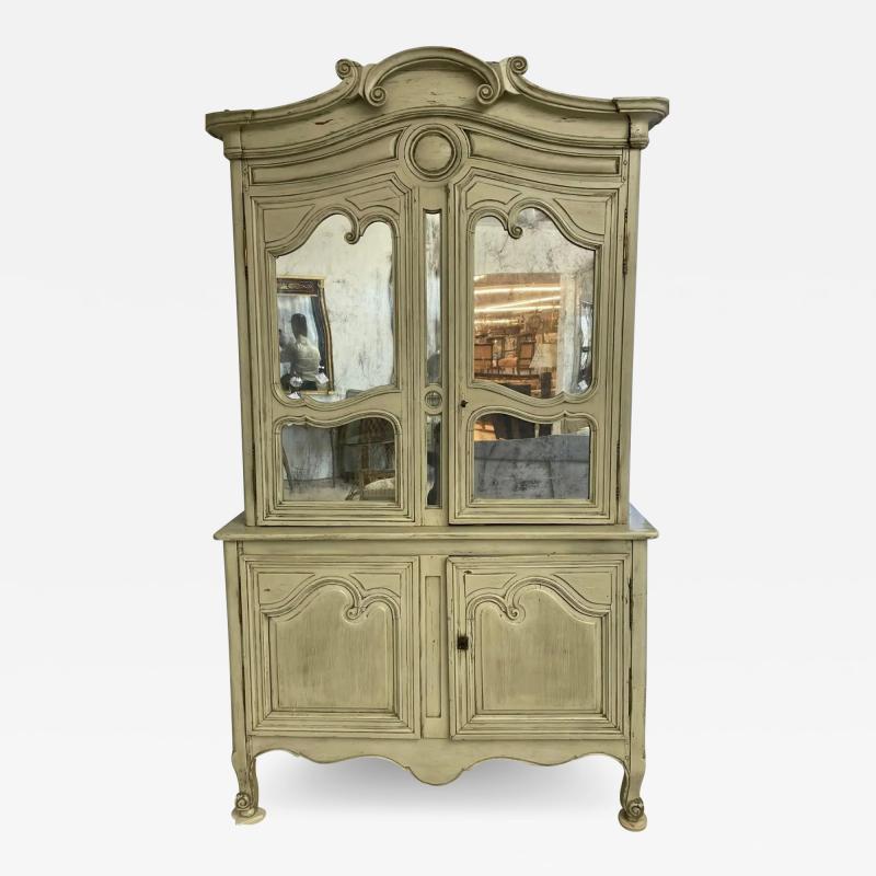 19th Century Gustavian Bookcase Cabinet Cupboard Antiqued Mirror French