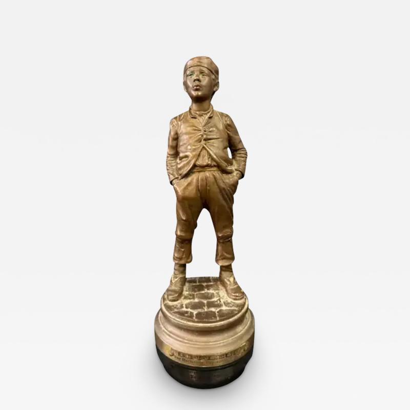 19th Century Halfdan Hertzberg Bronze Statue Le Siffleur 1889