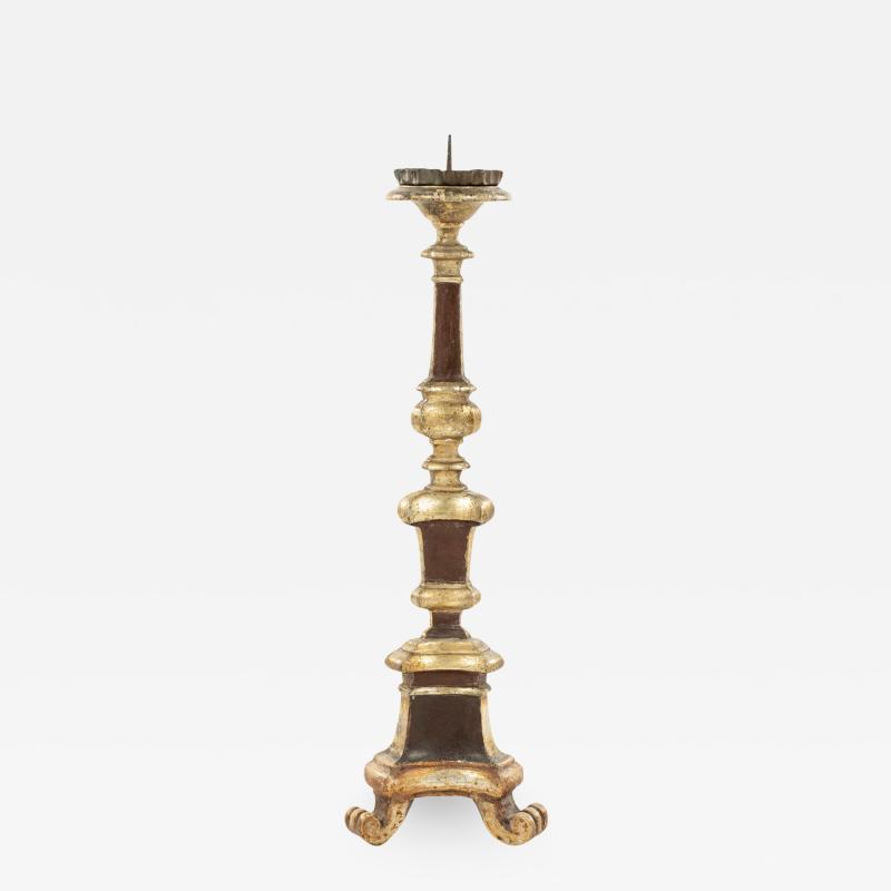 19th Century Hand Carved Giltwood Candlestick