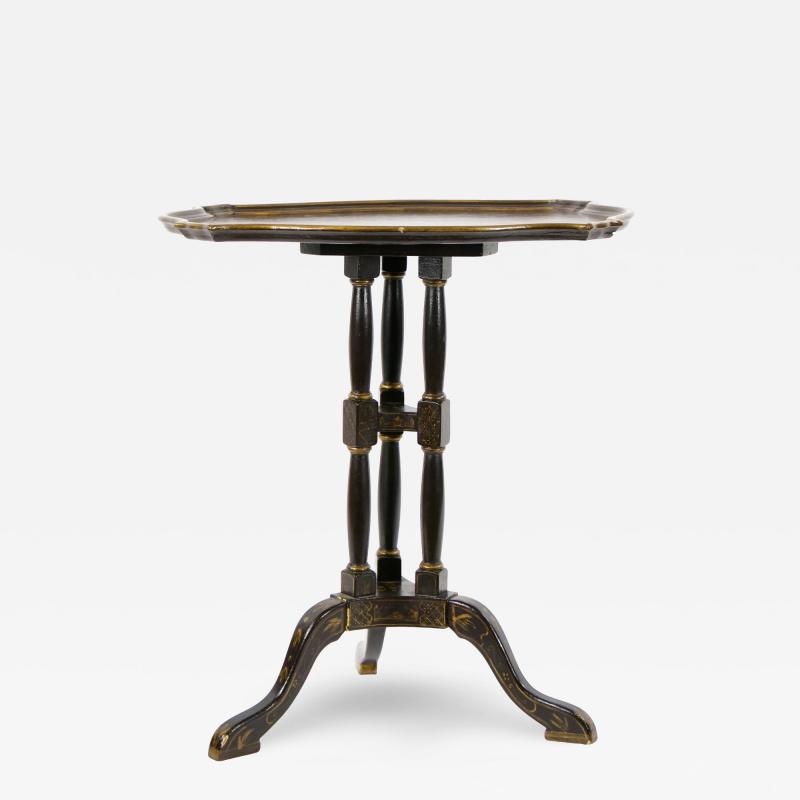19th Century Hand painted Decorated Victorian Chinoiserie Tripod Side Table