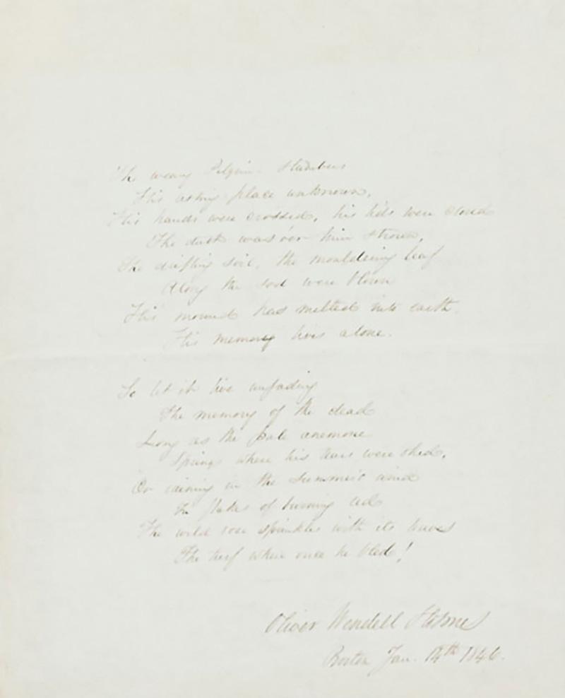 19th Century Handwritten Framed Poem