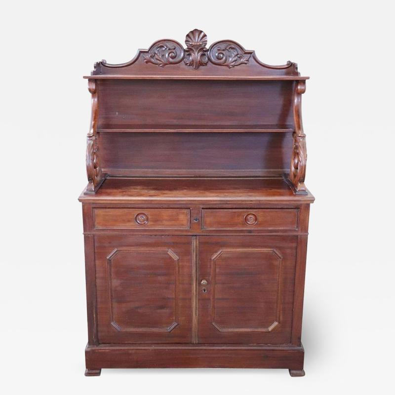 19th Century Italian Charles X Carved Mahogany Sideboard