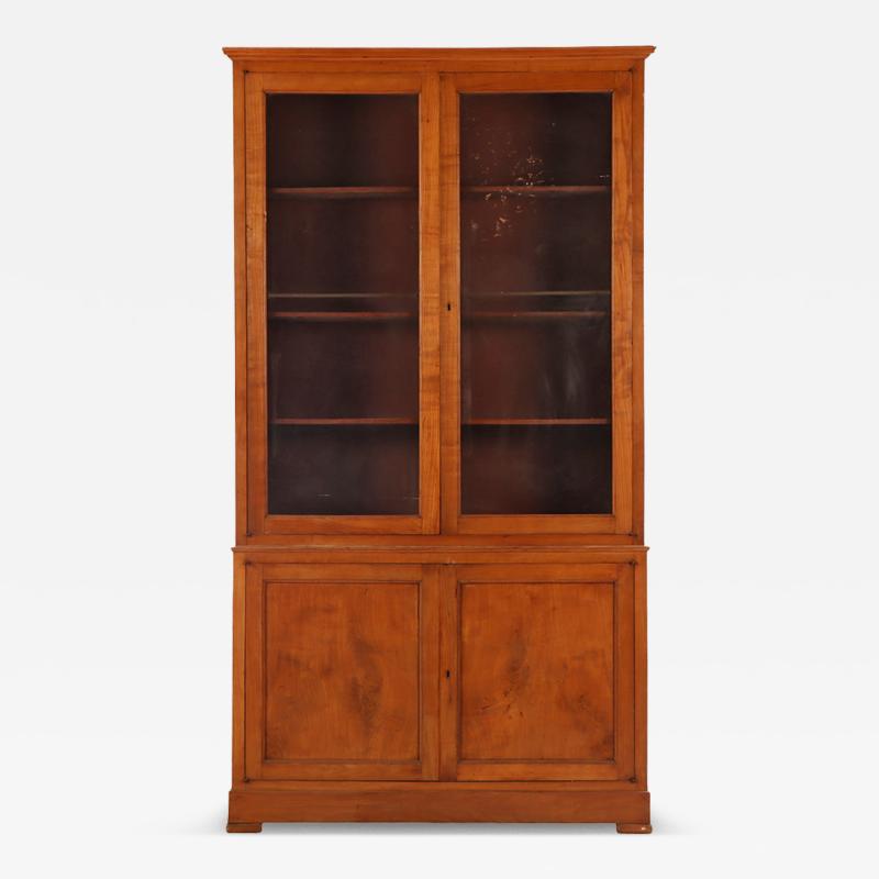 19th Century Italian Cherrywood Cabinet with Original Wavy Glass