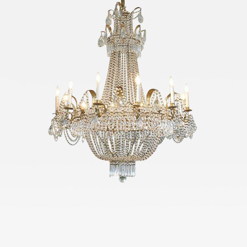 19th Century Italian Empire Crystal Chandelier