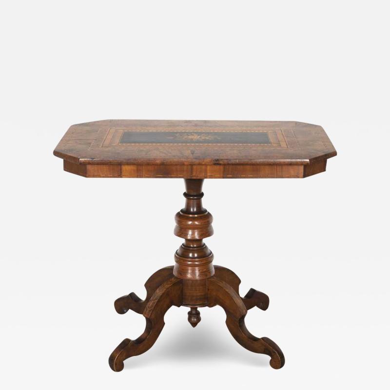 19th Century Italian Marquetry Tilt Top Table