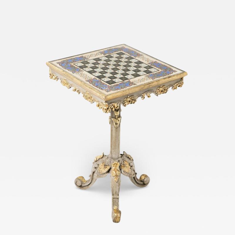19th Century Italian Painted Gilt Game Table