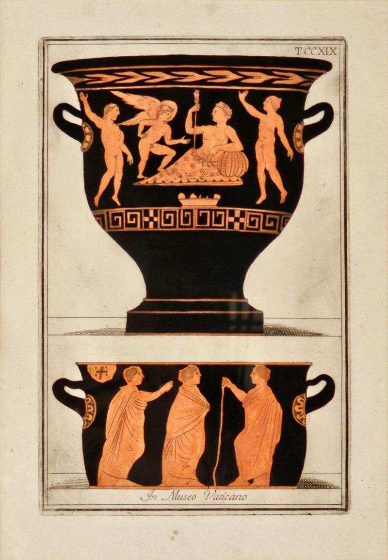 19th Century Italian Print of Ancient Greek Pottery