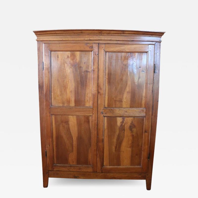 19th Century Italian Solid Walnut Wood Antique Wardrobe or Armoire