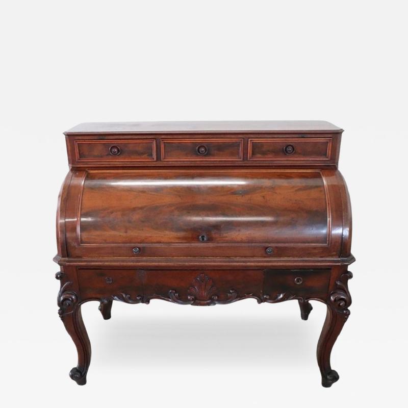 19th Century Italian Walnut Desk with Roll Top