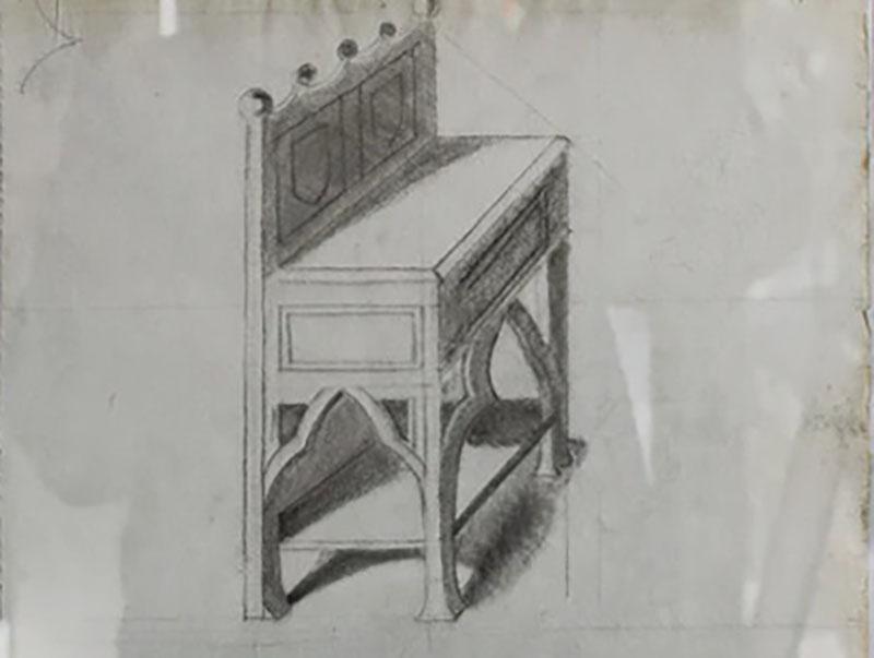 19th Century Jacobean Revival Bench Study