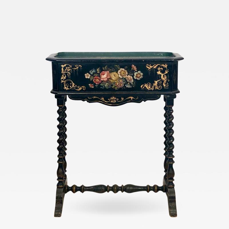 19th Century Lacquer and Painted Planter Circa 1890