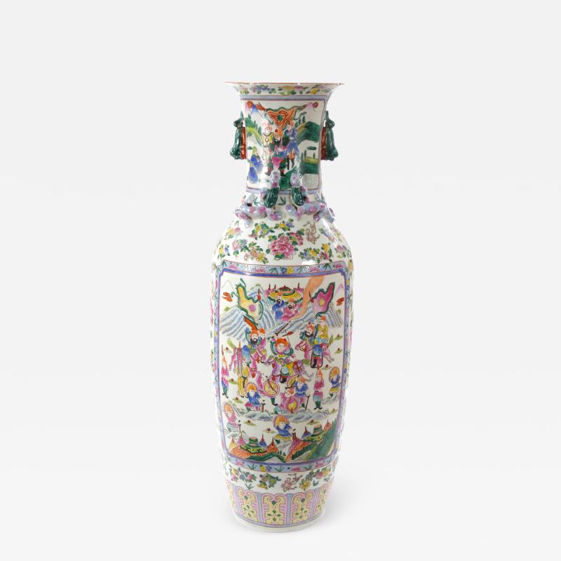 19th Century Large Chinese Porcelain Famille Verte Floor Standing Vase