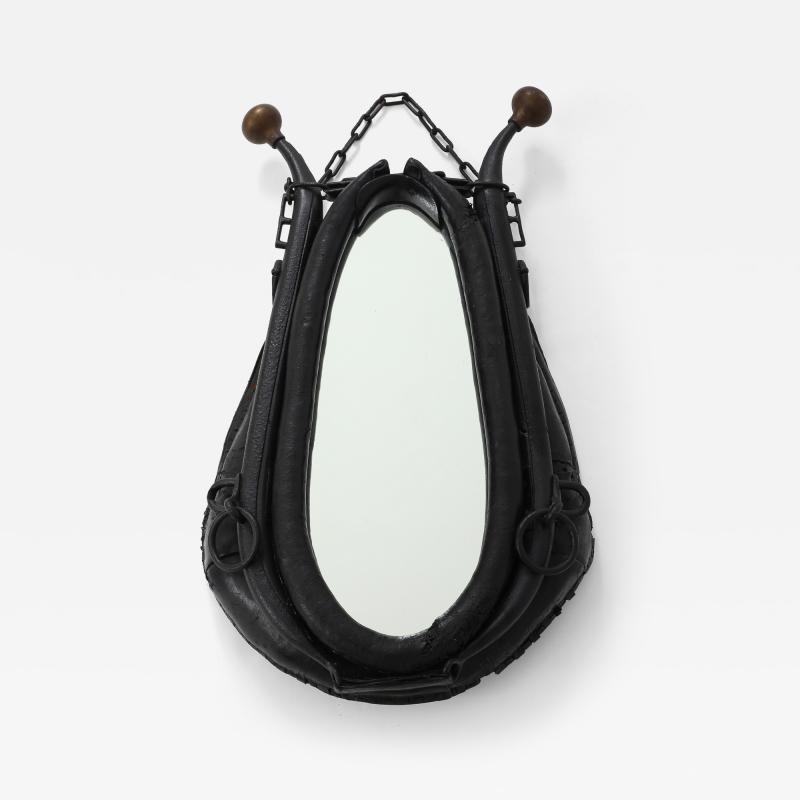 19th Century Leather Horse Collar Mirror