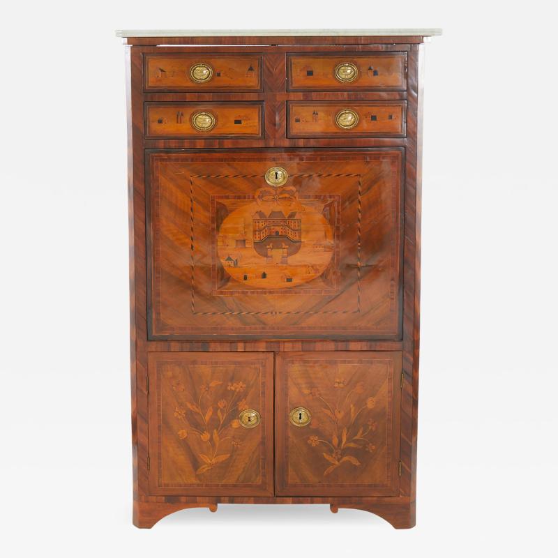 19th Century Louis Philippe Fall Front Secretary in Cherrywood