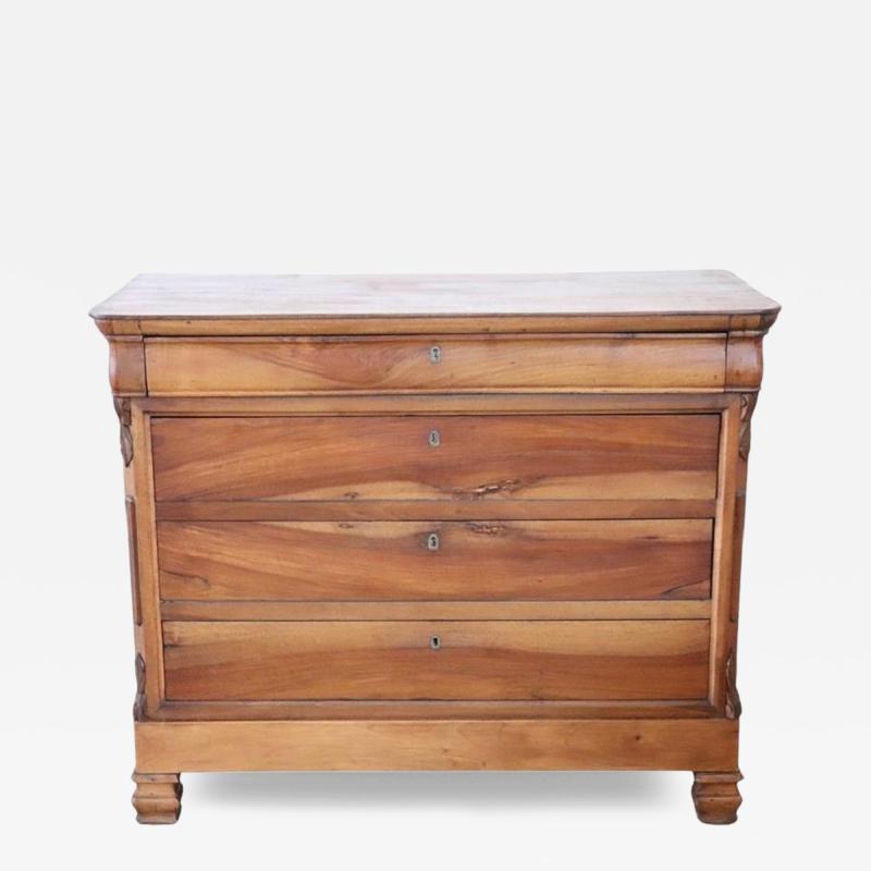 19th Century Louis Philippe Italian Antique Chest of Drawers in Solid Walnut