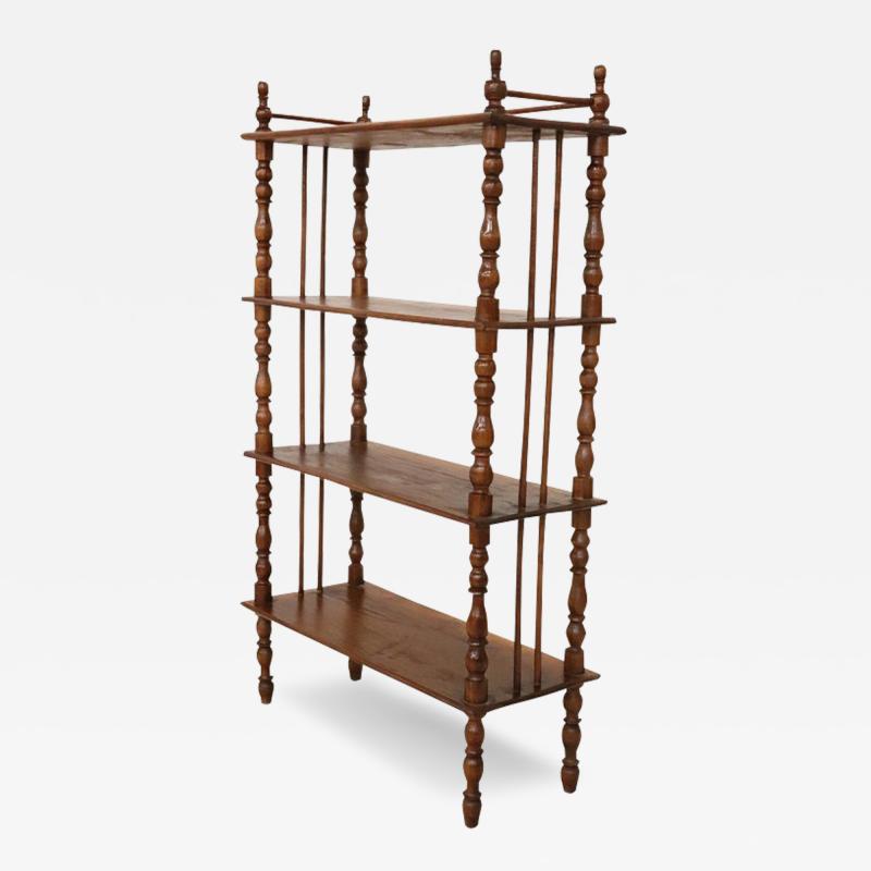 19th Century Louis Philippe Turned Chestnut Antique tag re Shelves