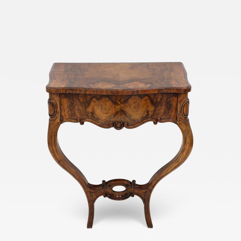 19th Century Louis Philippe Wall Console Table With Drawer Austria ca 1860