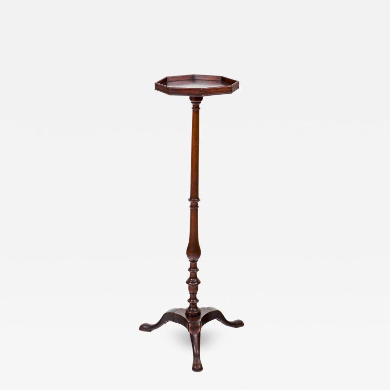 19th Century Mahogany Candlestick Stand with Octagonal Top