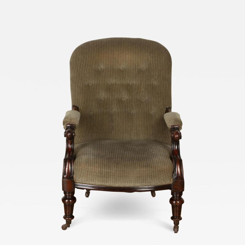 19th Century Mahogany Library Chair