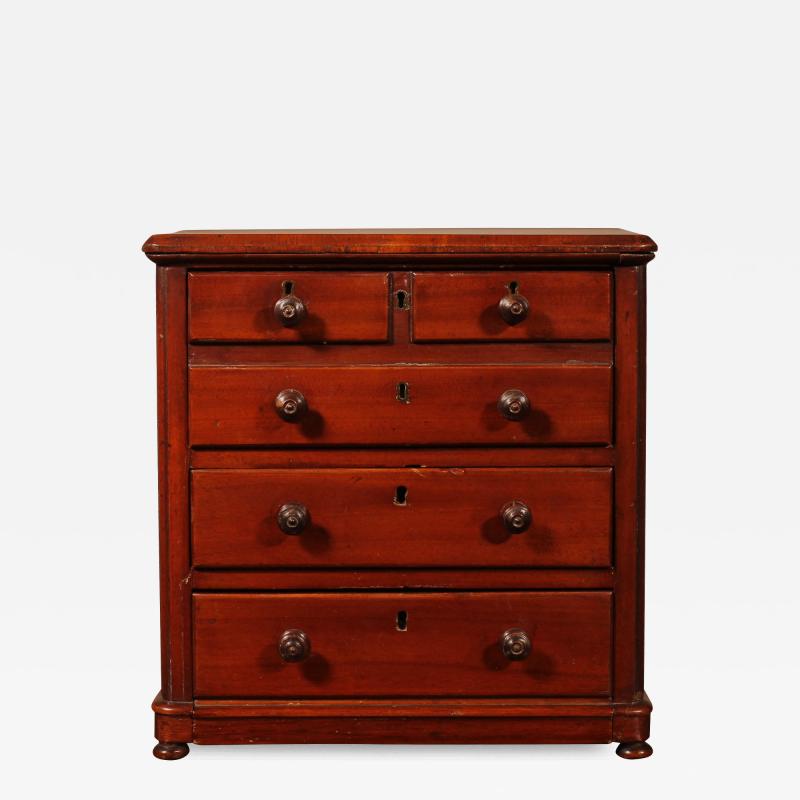 19th Century Mahogany Miniature Chest Of Drawers