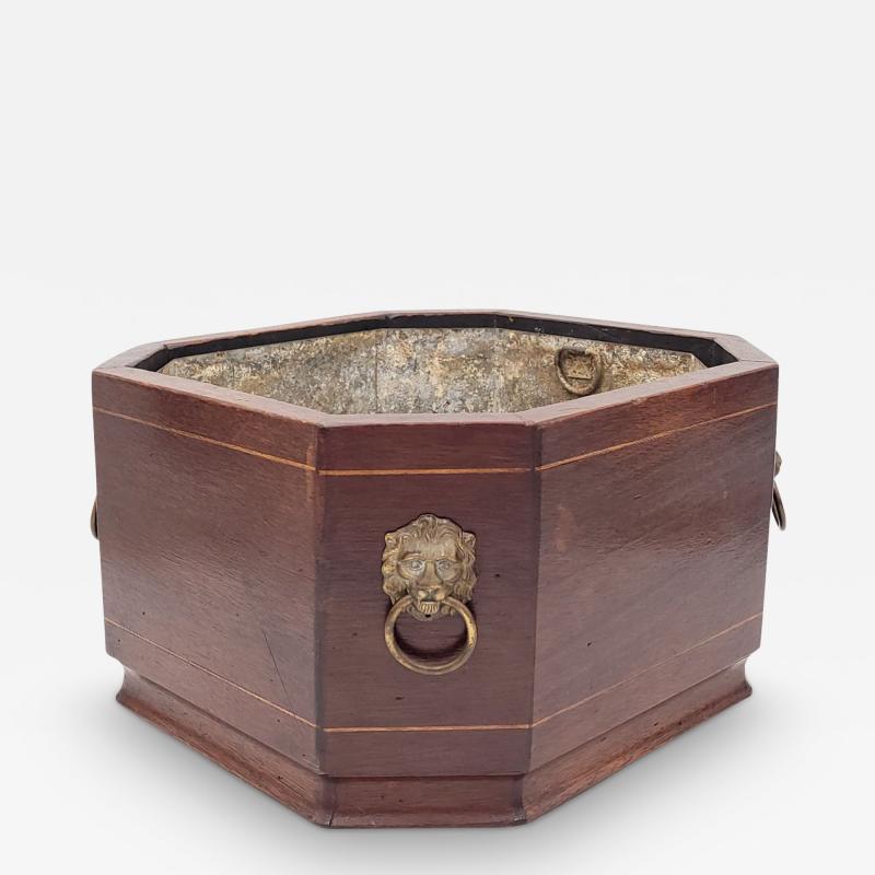 19th Century Mahogany Tole Lined Planter