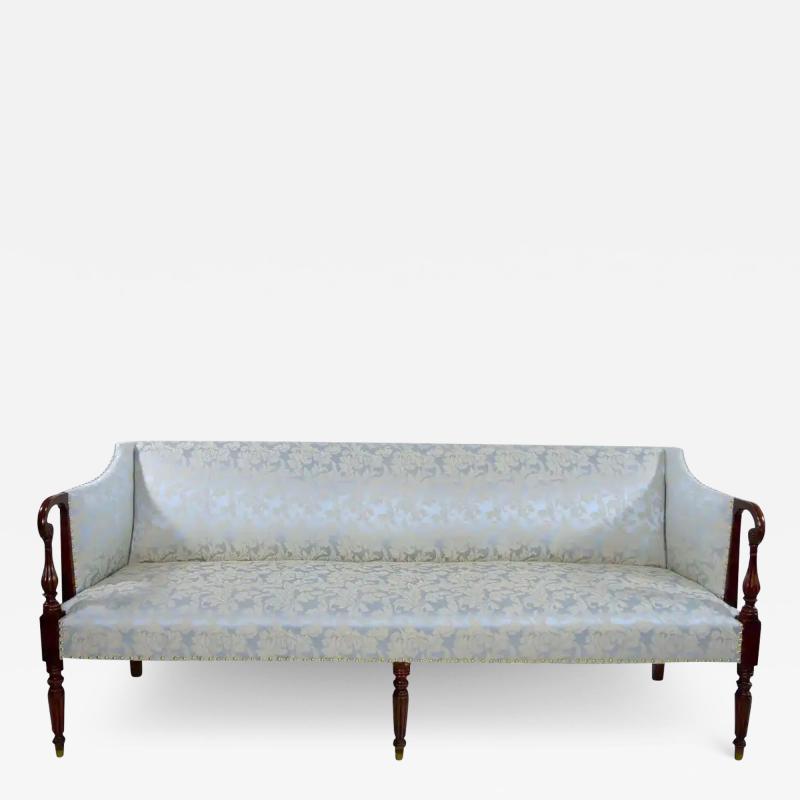 19th Century Mahogany Wood Federal Sheraton Style Sofa