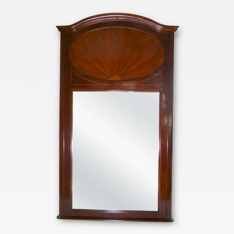 19th Century Mahogany Wood Trumeau Mirror