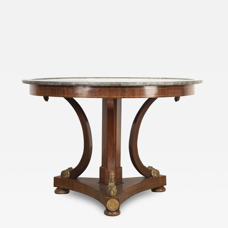 19th Century Mahogany and Marble Centre Table