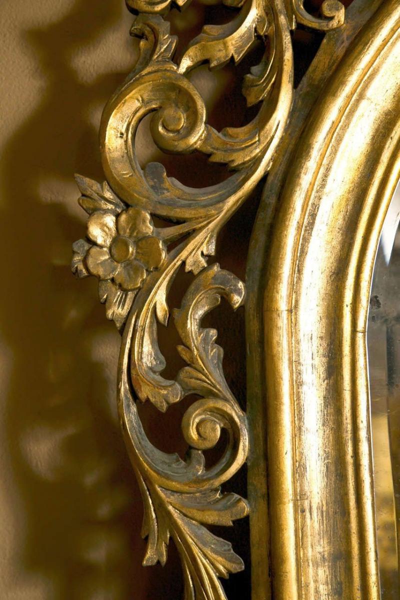 19th Century Monumental French Rococo Floor Mirror