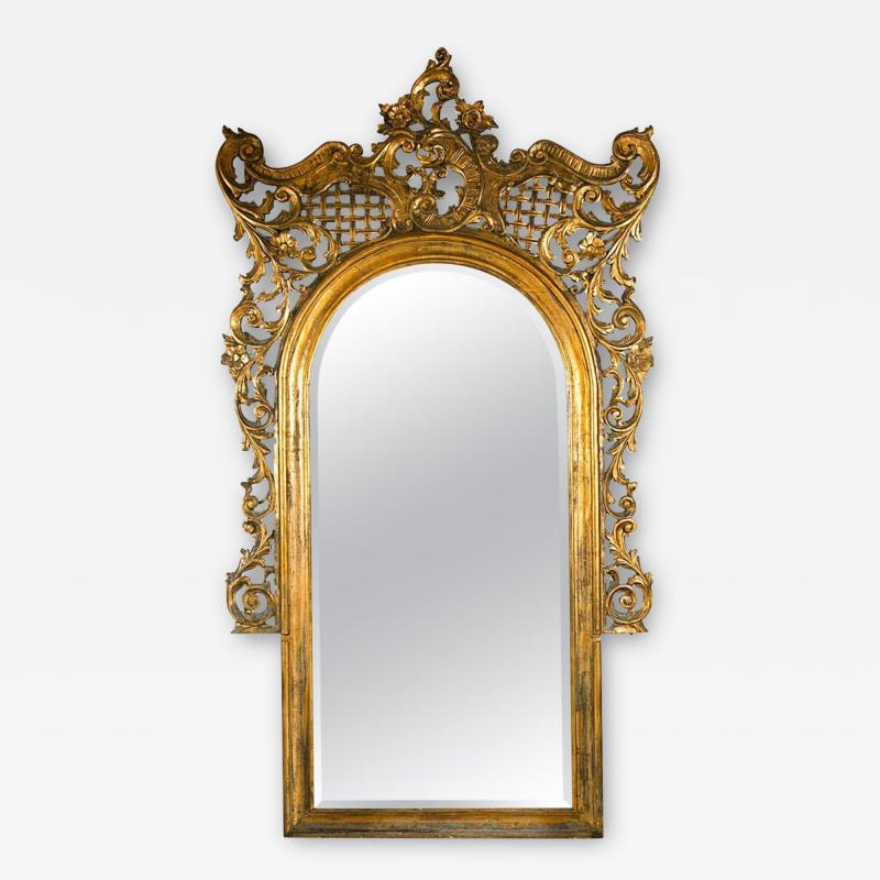 19th Century Monumental French Rococo Floor Mirror