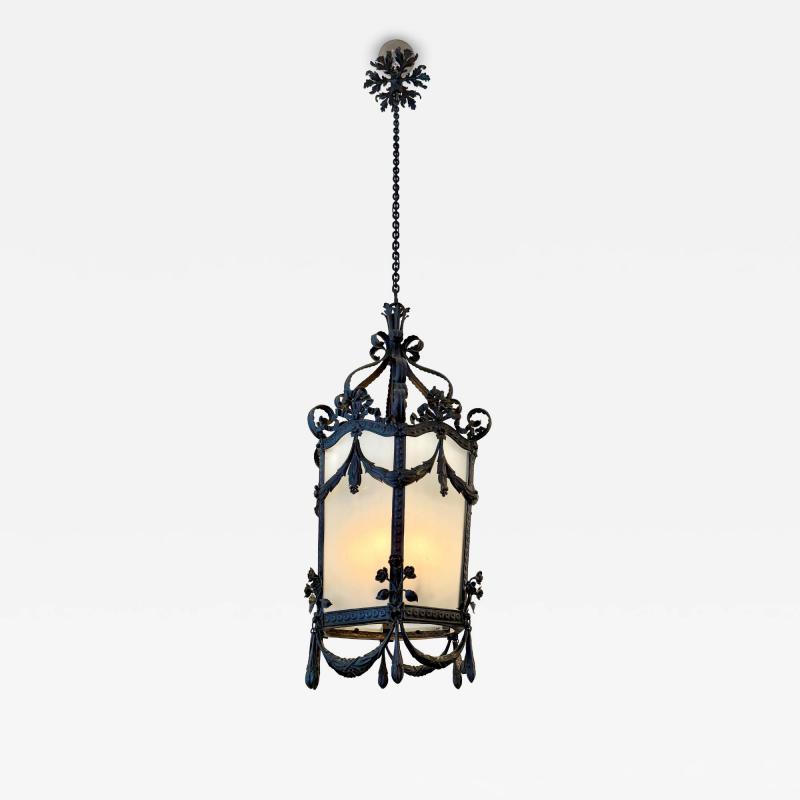 19th Century Napoleon III Iron and Tole Metal Lantern